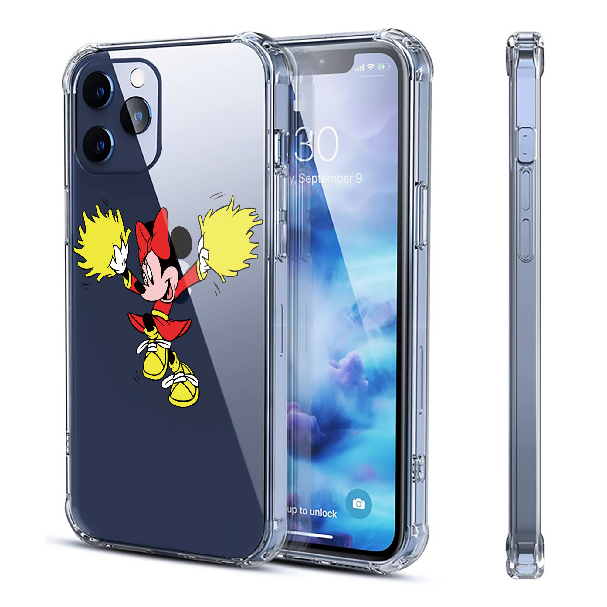 （画像用） ミッキーマウス Mickey Mouse 【iPhone 12シリーズ対応】透明スマホケース（クリアソフトケース）